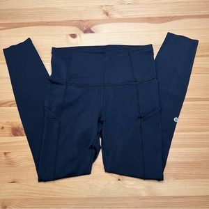 LULULEMON Fast And Free High-Rise Black Running Tights Leggings Size 4
